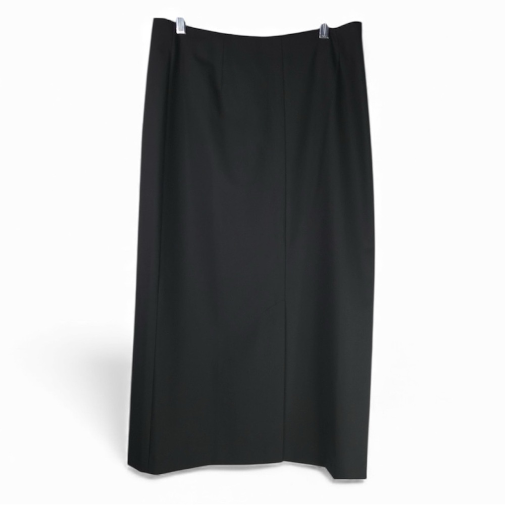 Eddie Bauer Midi Skirt Womens 16 Black Pencil Straight Classic Vintage 90s 00s